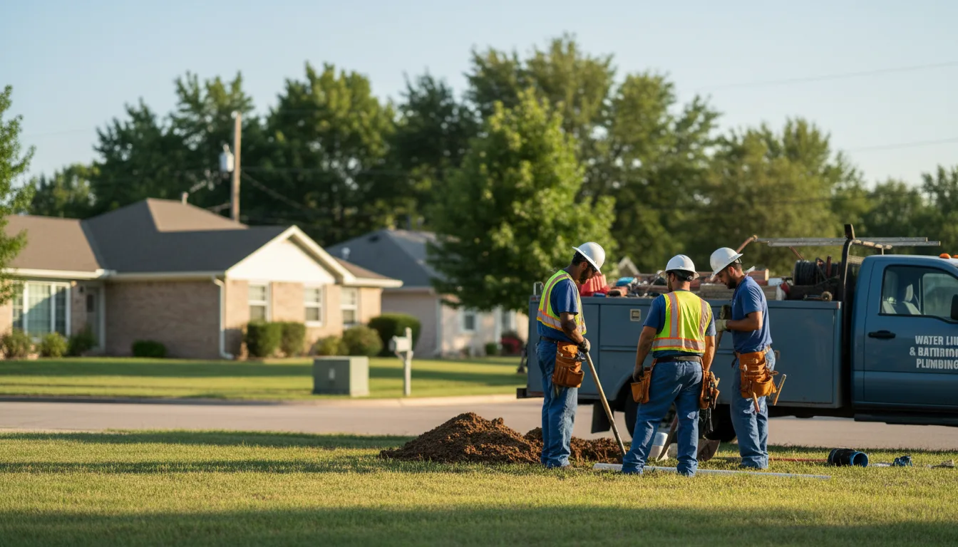 Residential water line and bathroom plumbing service in Wood, PA